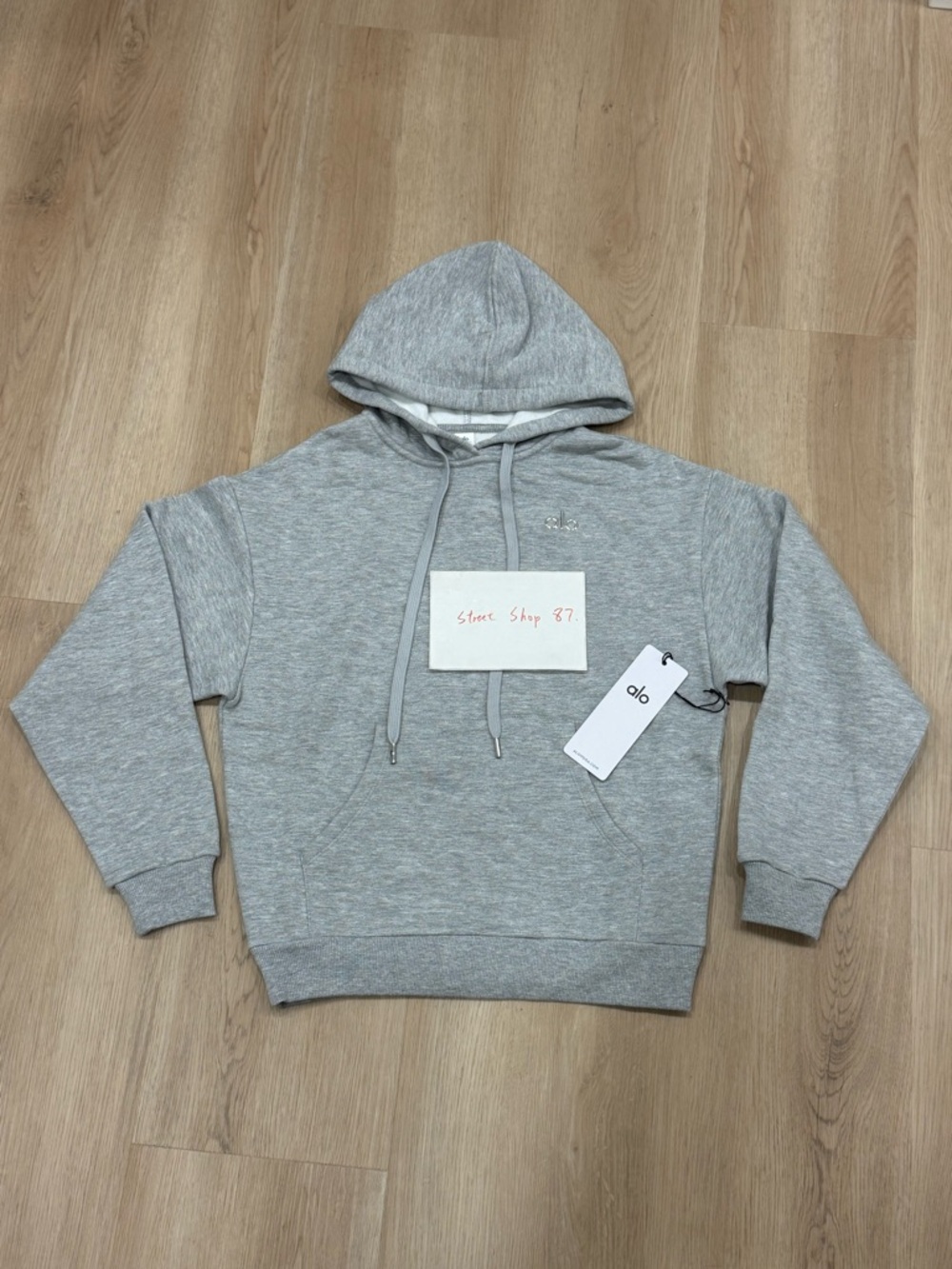 ALO Yoga Heather Gray Women Pullover Hoodie